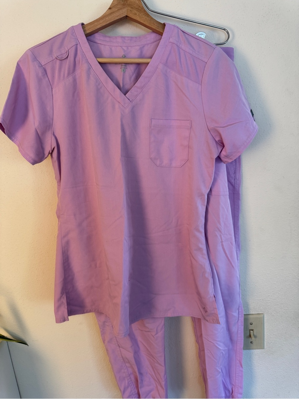 Med Couture Women's Lavender V-Neck Scrub Top